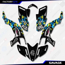 Blue & Yellow Savage Camo Racing Graphics kit fits 03-08 Yamaha YFZ450 ATV Decal