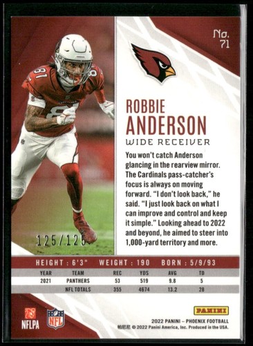 2022 Panini Phoenix #71 Robbie Anderson Red Lazer /125 - Bild 2 von 2