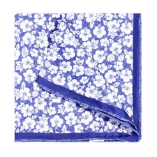 Men's 100 Silk pocket square Batik Floral 30cm 11.8" Hand rolled Made in China