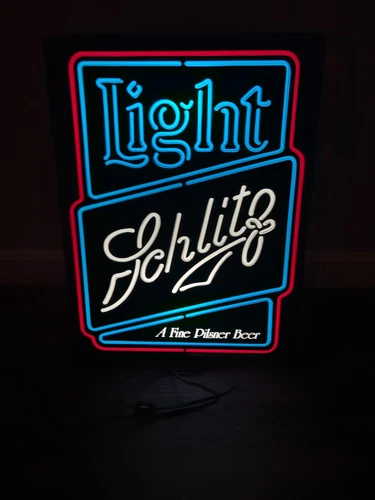 Schlitz Light Beer Vintage Light Up Bar Sign Advertising 20x15 inches