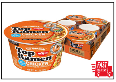 Nissin Top Ramen Bowl Ramen Noodle Soup, Chicken, 3.42 Ounce (Pack of 6)