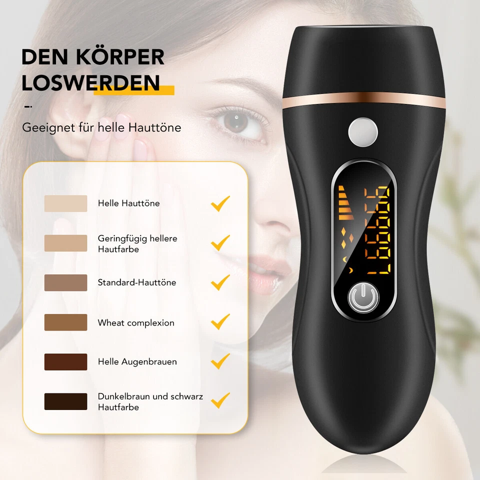 IPL Laser Haarentfernungsgerät 999999 Impulse Schmerzlos Dauerhafte Epilierer - Bild 4 von 4