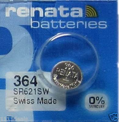 Renata 364 AG1 SR621SW SR621 SR60 363 164 LR621 Battery x 1