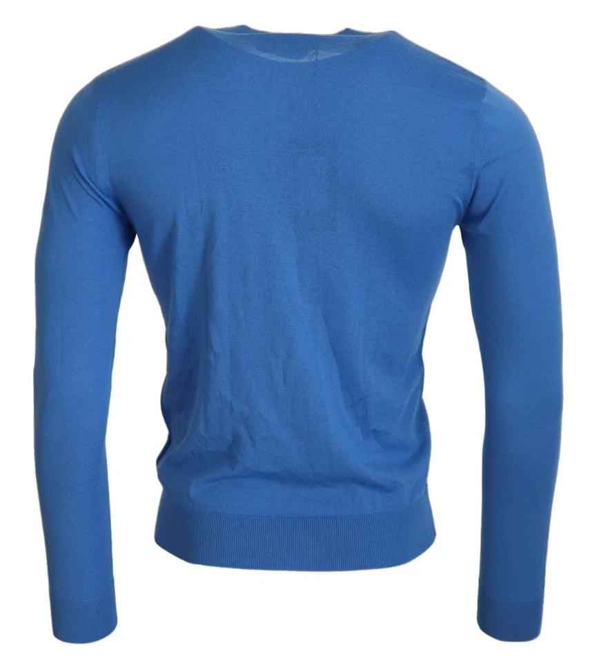 DSQUARED2 Sweater Blue Wool Long Sleeves Crewneck Pullover IT46/US36/S 540usd - Image 3 of 4