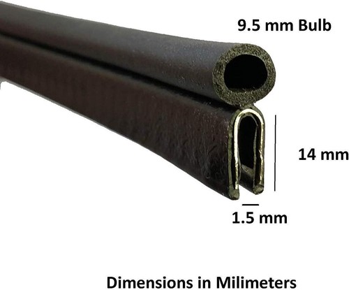 Universal Black Trim Seal with 3/8" Bulb - 25 Feet Easy Install for DIY Projects - Picture 4 of 4