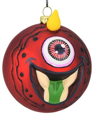 Tree Buddees One Eyed Horned Monster Glass Bulb Halloween Ornaments Christmas