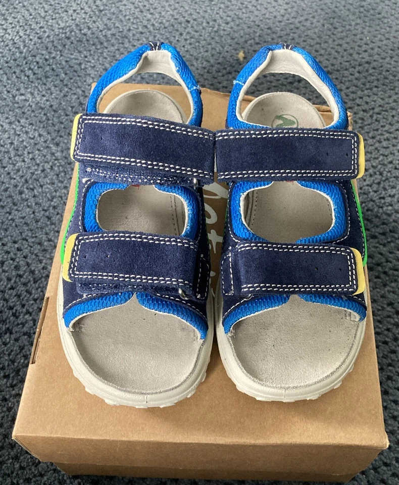 Naturino Boys Navy Blue Sandals Strap EU Size 28 Suede And Mesh Damaged Box - Image 2 of 4
