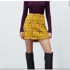 ZARA  WOMEN'S YELLOW PURPLE FUZZY FEATHERY MINI PARTY SKIRT SMALL NWOT 🌸 — photo 1