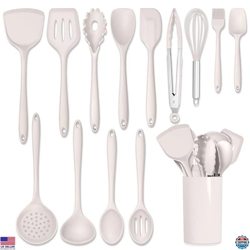 14 PCS Silicone Cooking Utensils Set, Heat Resistant Non-Stick Kitchen Tools