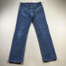 Vintage Levis Pants Mens 34x30 Blue Corduroy Chino Straight Leg White Tab 80s