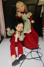 Antique Dolls Roullet & DeCamps French Poulbot Automaton Toto & Tata Christmas 