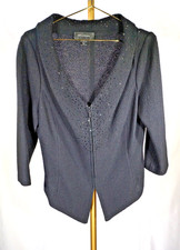 ST JOHN BLACK JACKET FRONT ZIP SZ 8