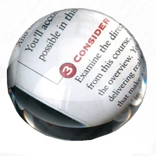 Amlong Crystal Dome Paperweight and Crystal Magnifier, 3 inch Diameter Clear