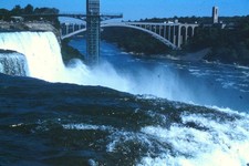 1950s Ektachrome 35mm Slide Niagara Falls Rainbow Bridge Water Tower