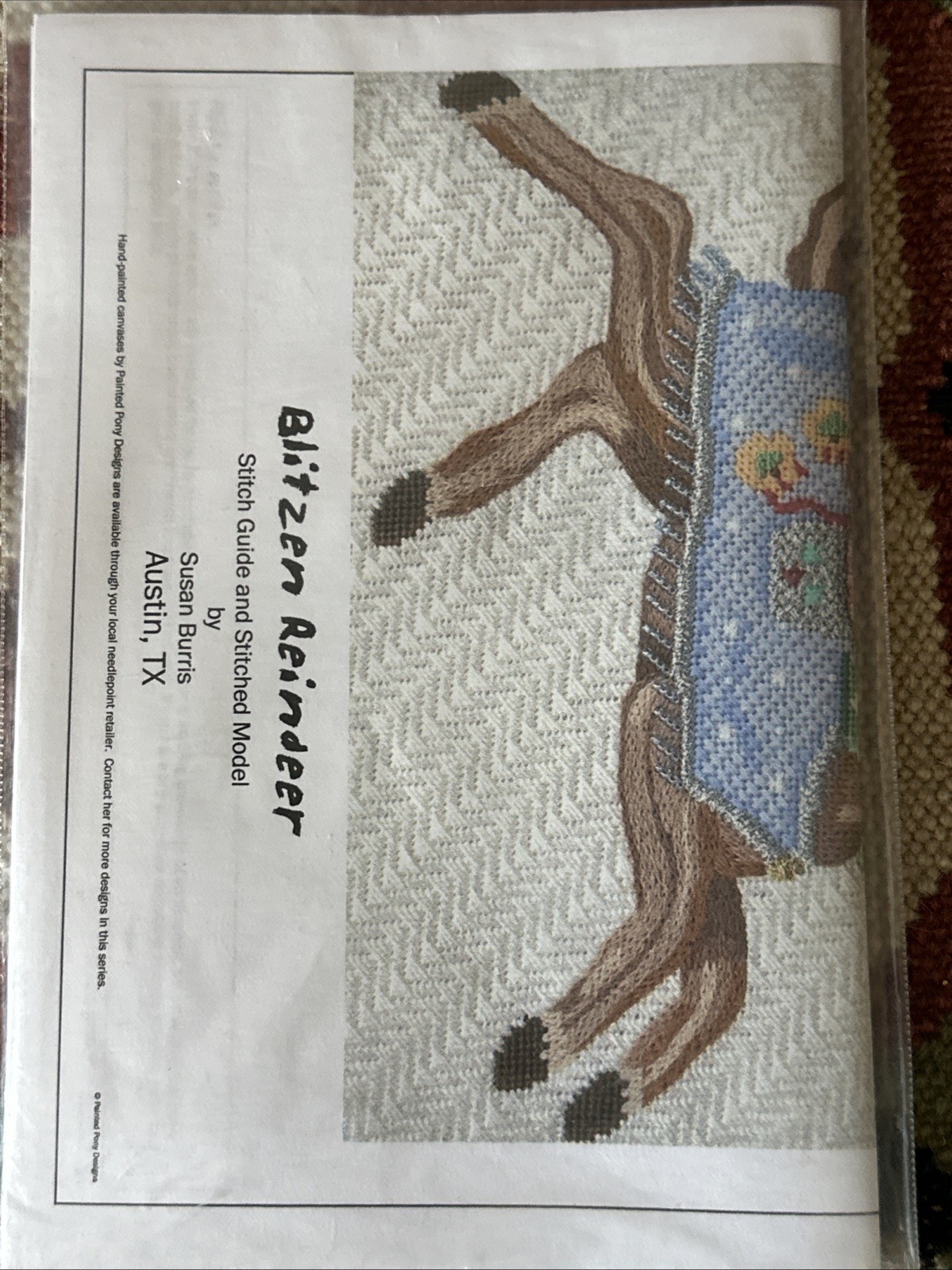 Painted Pony Designs Blitzen Reindeer Stitch Guide Susan Burris Original