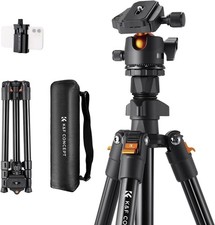 Lightweight 64'' Aluminum Travel Tripod with 36mm Ball Head for Versatile Pho...