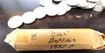 BUFFALO NICKEL ROLL OF 40 1935 P ESTATE FIND 5C EXACT ITEMS IN ORIGINAL WRAPPER