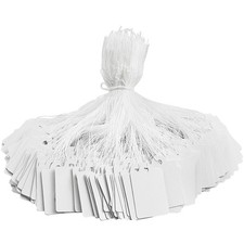220 Pack White Price Tags with String Attached Writable Display 220PCS,