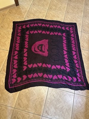 Extra Large Alexander McQueen  Blend Skull Heart & Petal Pink Red Scarf