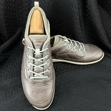 Ecco Biom Grip Lite Womens Gray Aqua Blue Athletic Running Shoes EU 39 US 8-8.5