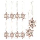 10 Pcs Snowflakes Hanging Ornaments Decorations Unfinished Wooden
