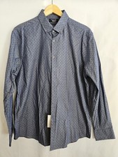 Original Penguin Heritage Slim Fit Button Down Shirt Blue Mens Size 16.5 New