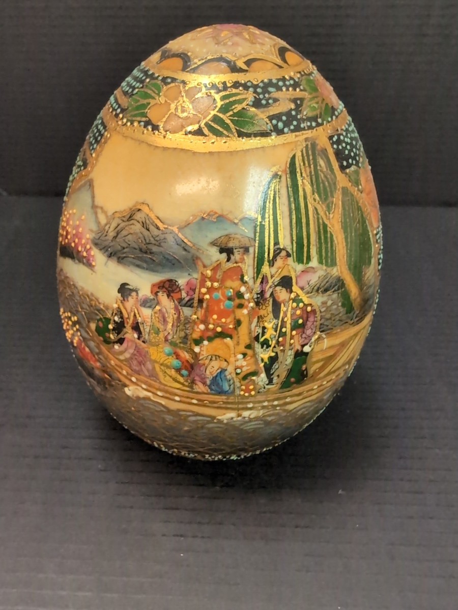 Vintage Satsuma Porcelain Egg | eBay
