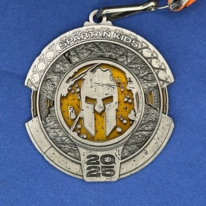 SPARTAN RACE 2025 Kids Qualifier Orange Snake Ribbon Finisher Medal