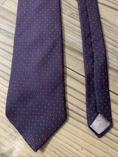 Christian Dior Necktie Men' Navy, Red, 100% Silk Made in USA Tie