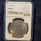 1923 Peace Dollar NCG MS64