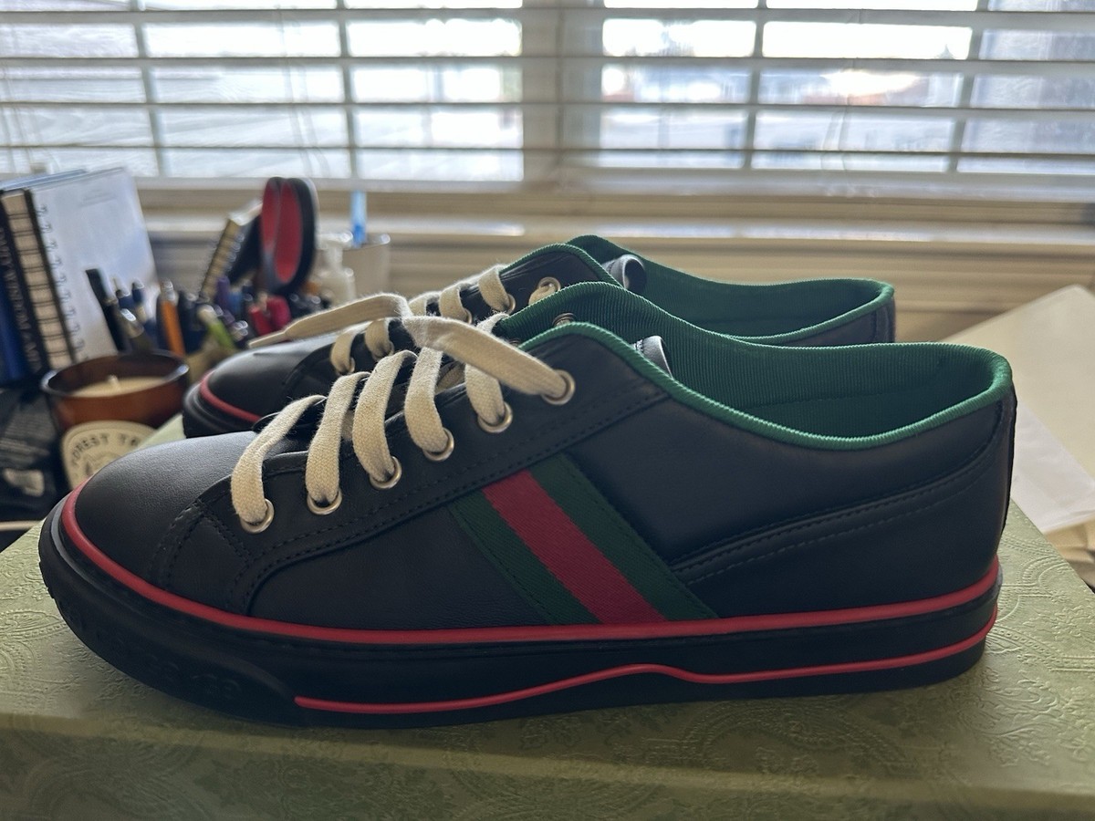 靴 GUCCI TENNIS 1977 SNEAKER Gucci Tennis 1977 'Black' SIZE 6.5 US (40) | eBay