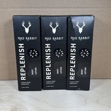 Mad Rabbit Tattoo Replenish Body Lotion 3 PACK 3.4oz Each Vegan Clean 
