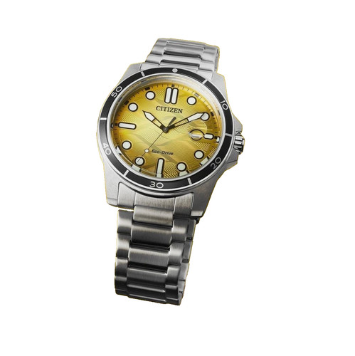 Citizen Eco-Drive Marine AW1816-89X Yellow Dial Men's Watch 100M Solar