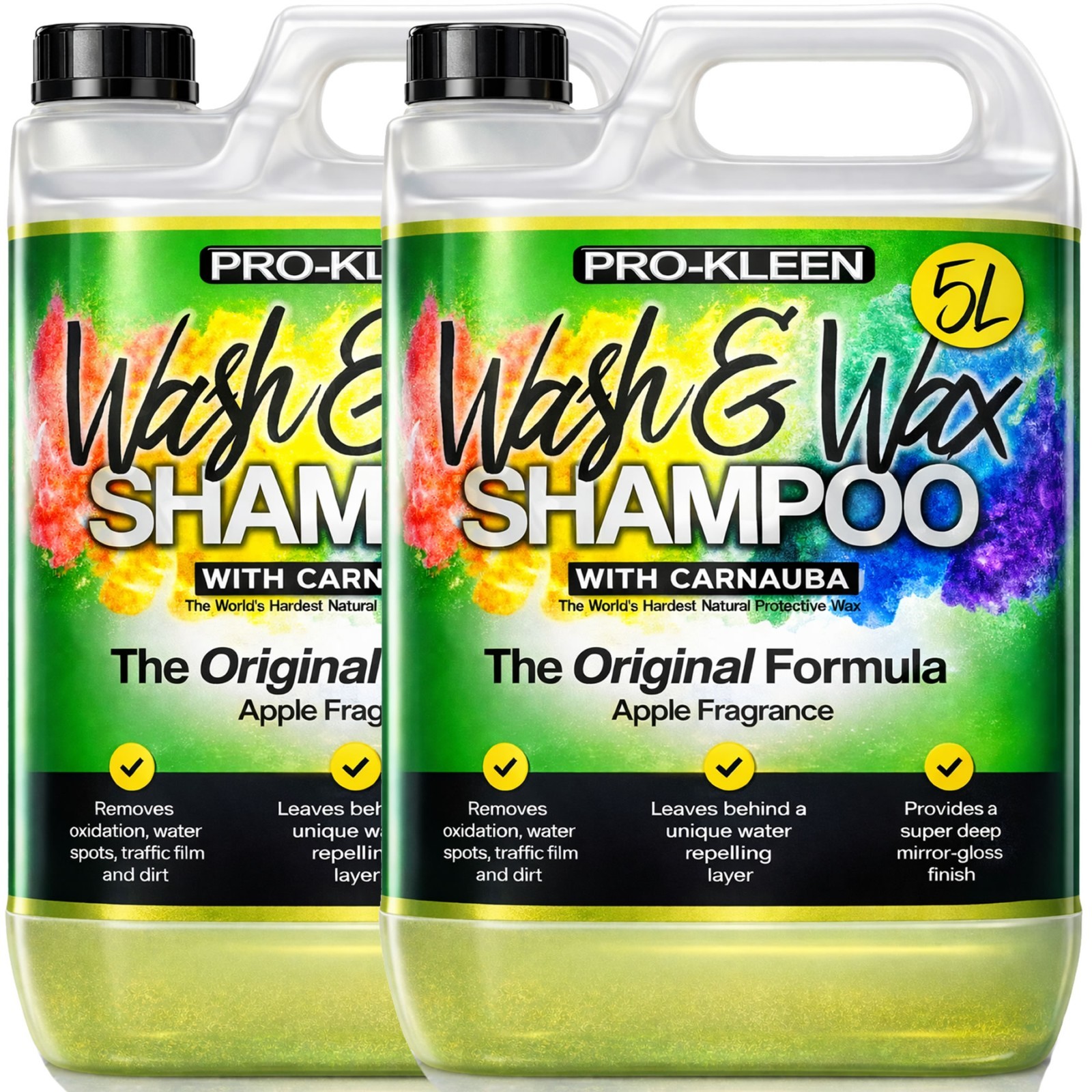 ProKleen Wash & Wax Shampoo Apple Carnauba Shine Polish Car Valet Cleaning 10L