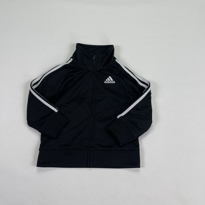 Adidas Track Jacket Toddler Size 18 Months Black/White Zip Kids