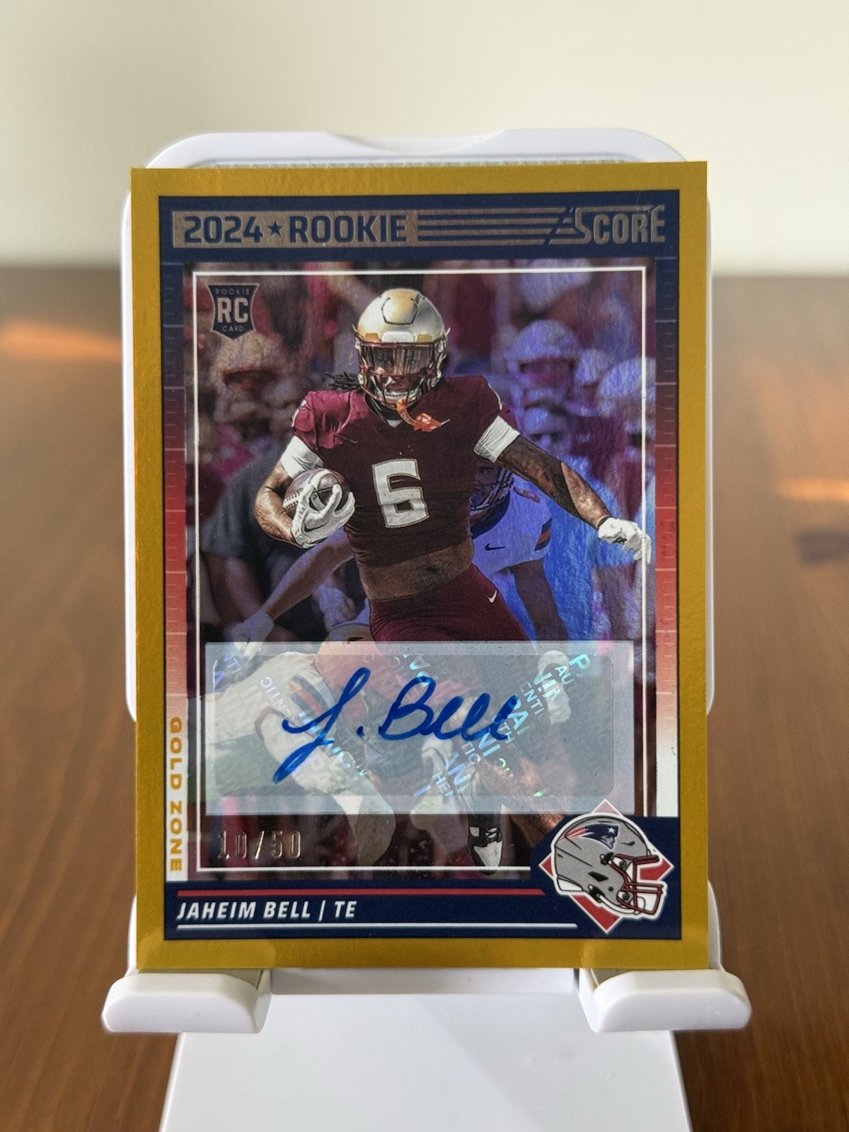 2024 Score Rookies Gold Zone Signatures /50 Jaheim Bell #384 Rookie Auto RC