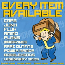 FALLOUT 76 PC CAPS/LEGENDARY MODS/PLANS/RARE OUTFITS/LEGENDARY MODULES/JUNK/FLUX