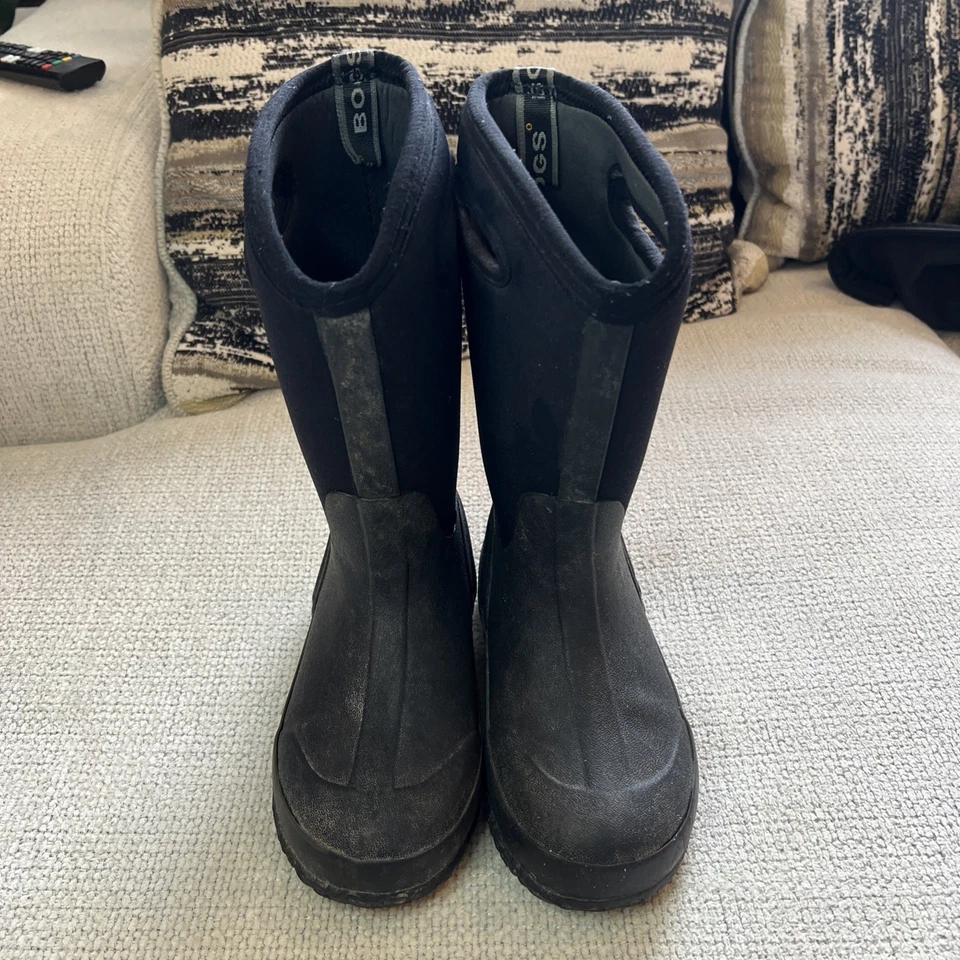 Botas Altas Clásicas Bogs Juvenil Niño 3 Negras Lluvia Invierno Impermeables Aisladas Nieve Foto 4 de 4