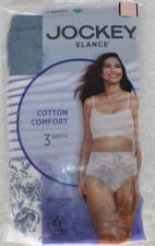 New 3 pack JOCKEY covered waistband 100 cotton BRIEF BLUE WHITE STRIPES FLORAL