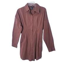 Forever 21 Brown Mini Shirt Dress Women's Small S Long Sleeve Casual Collared