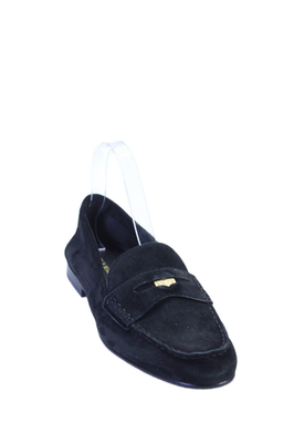 #ad #ad Veronica Beard Womens Slip On Round Toe Penny Loafers Black Suede Size 9M $63.49