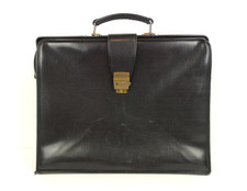 VALIGETTA 24 ORE PELLE NERA VINTAGE RIGIDA ANNI 70 PORTADOCUMENTI BUSINESS