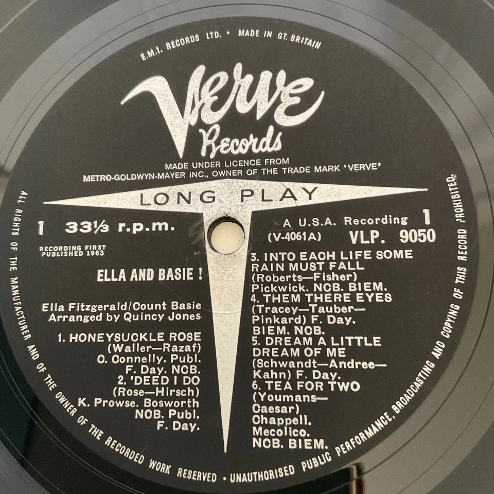 Ella Fitzgerald & Count Basie - Ella and Basie! 1963 Verve VLP 9050 [EX/EX] Mono - Изображение 4 из 4