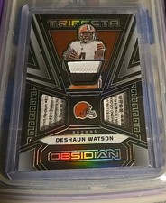2023 Obsidian Trifecta Deshaun Watson sick triple jersey patch relics tags 1/25