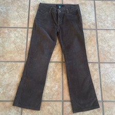 Calvin Klein Jeans Corduroy Lean Bootcut Womens 10 Black Flap Pocket Y2K Mid Ris