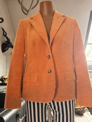 rene lezard Blazer Jacke Cord Orange 40 Kaschmir Neu