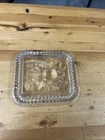 Federal Glass 4" Square Refrigerator Embossed Veggie Lid Replacement Vintage