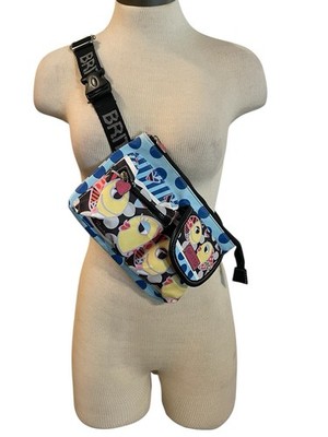 BRITTO Deeply Inlove Fish Multi Pockets Fanny Pack Sling Bag Waist Canvas Pouch