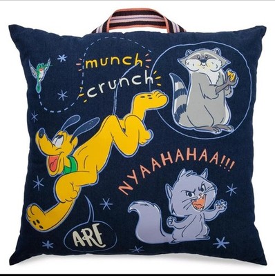 Disney Parks Critter Choas Travel Big Pillow Cushion Meeko Flit Pluto 26'' x 26''