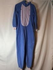 Disney Eeyore Fleece One Piece Pajamas Costume Hooded Zip Tail Adult Small